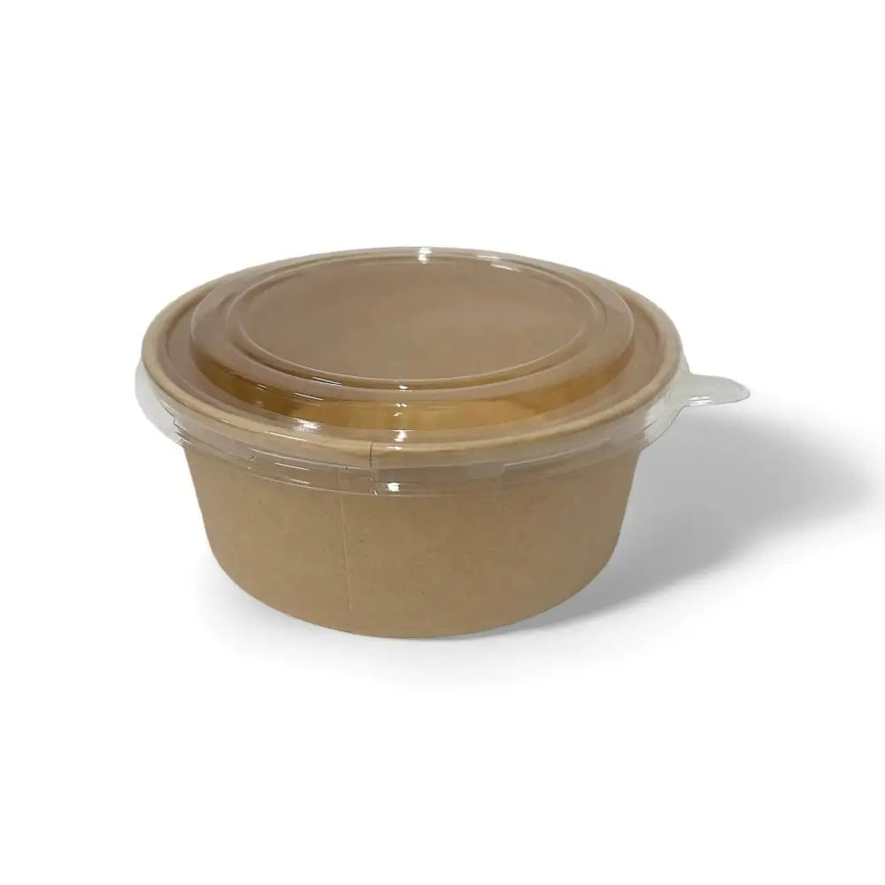 750ml Round Kraft Bowl with PP Lid – Paper Packit Packaging