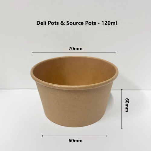 120ml Kraft Paper Pot is ideal for dipping sauce and condiments