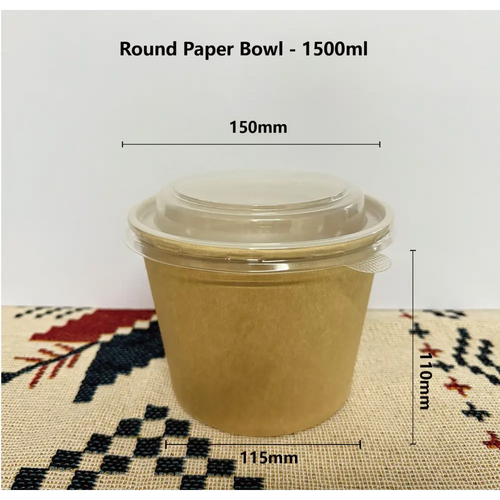 1500ml Kraft paper Bowl, ideal for Ramen and Pasta.