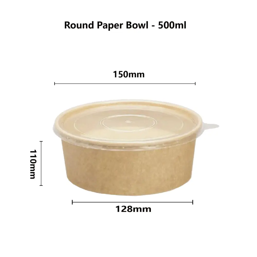 500ml Kraft Paper Bowl with PP lid