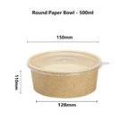 500ml Kraft Paper Bowl with PP lid