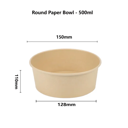500ml Kraft Paper Bowl with PP lid