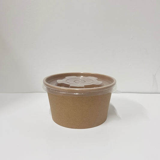 380ml Round Kraft Bowl + PP Lid