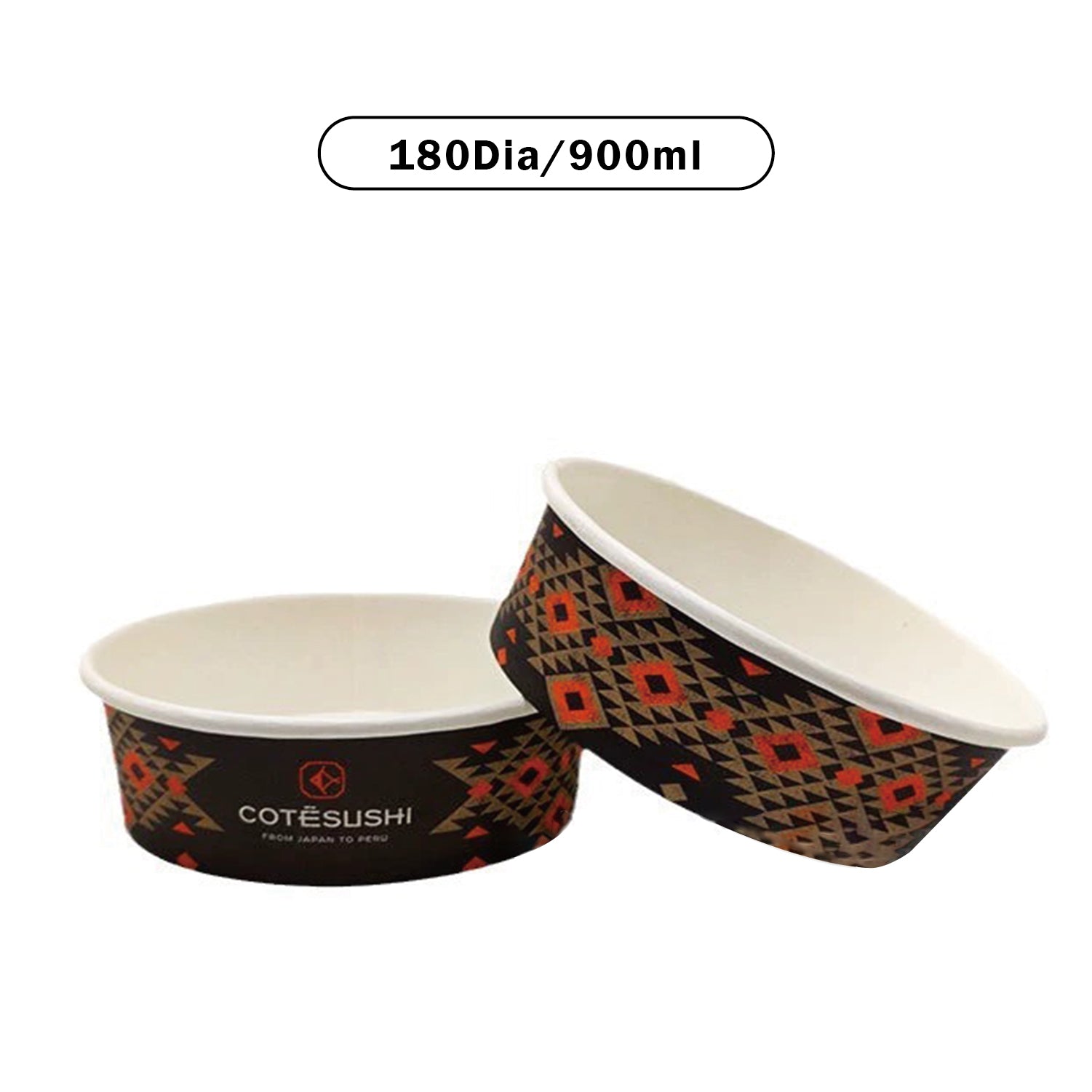 Sustainable paper bowl, 900ml and 1450ml– printed in CMYK, fully customisable with your design, ideal for takeaway.