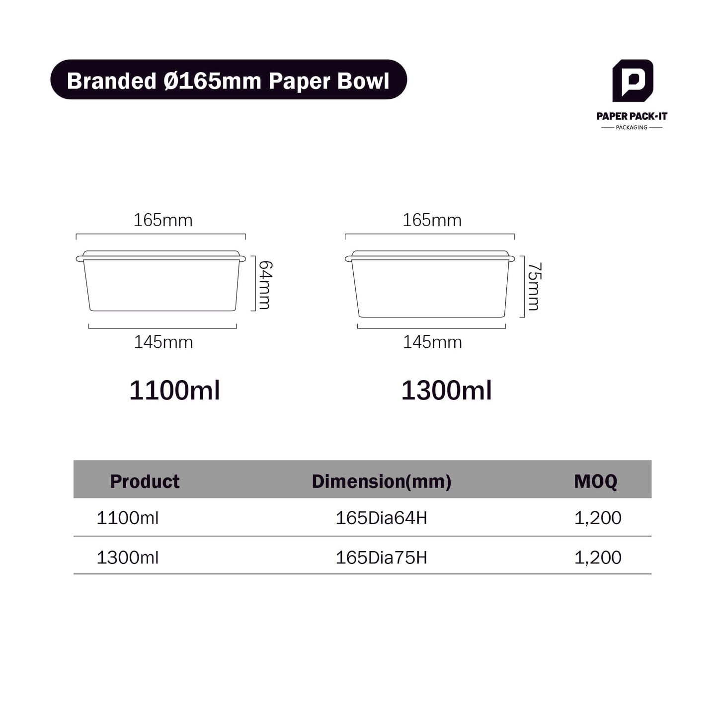 Branded Paper Bowls Ø180mm