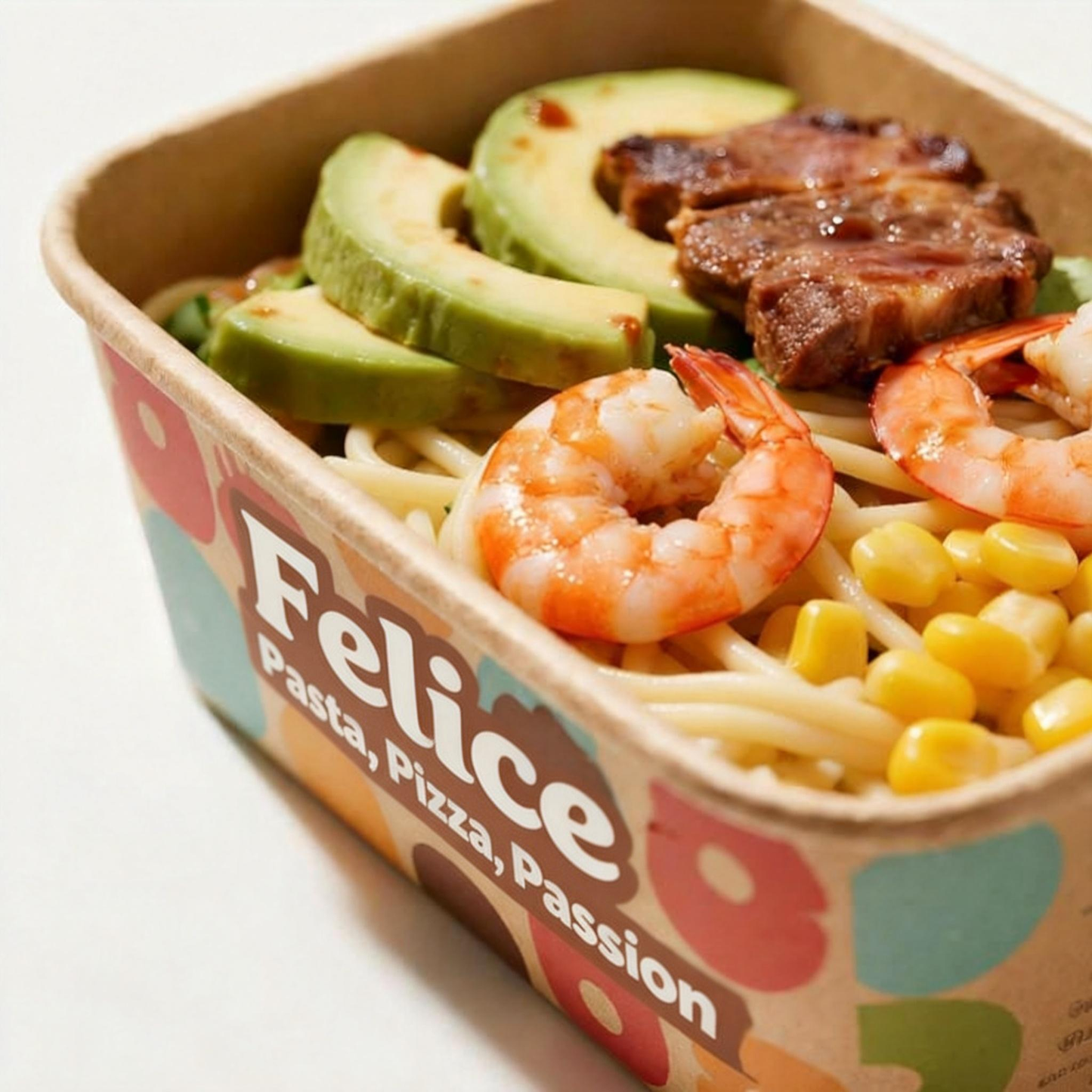 Sustainable paper bowl, 500ml,650ml,750ml and 1000ml– printed in CMYK, fully customisable with your design, ideal for takeaway.