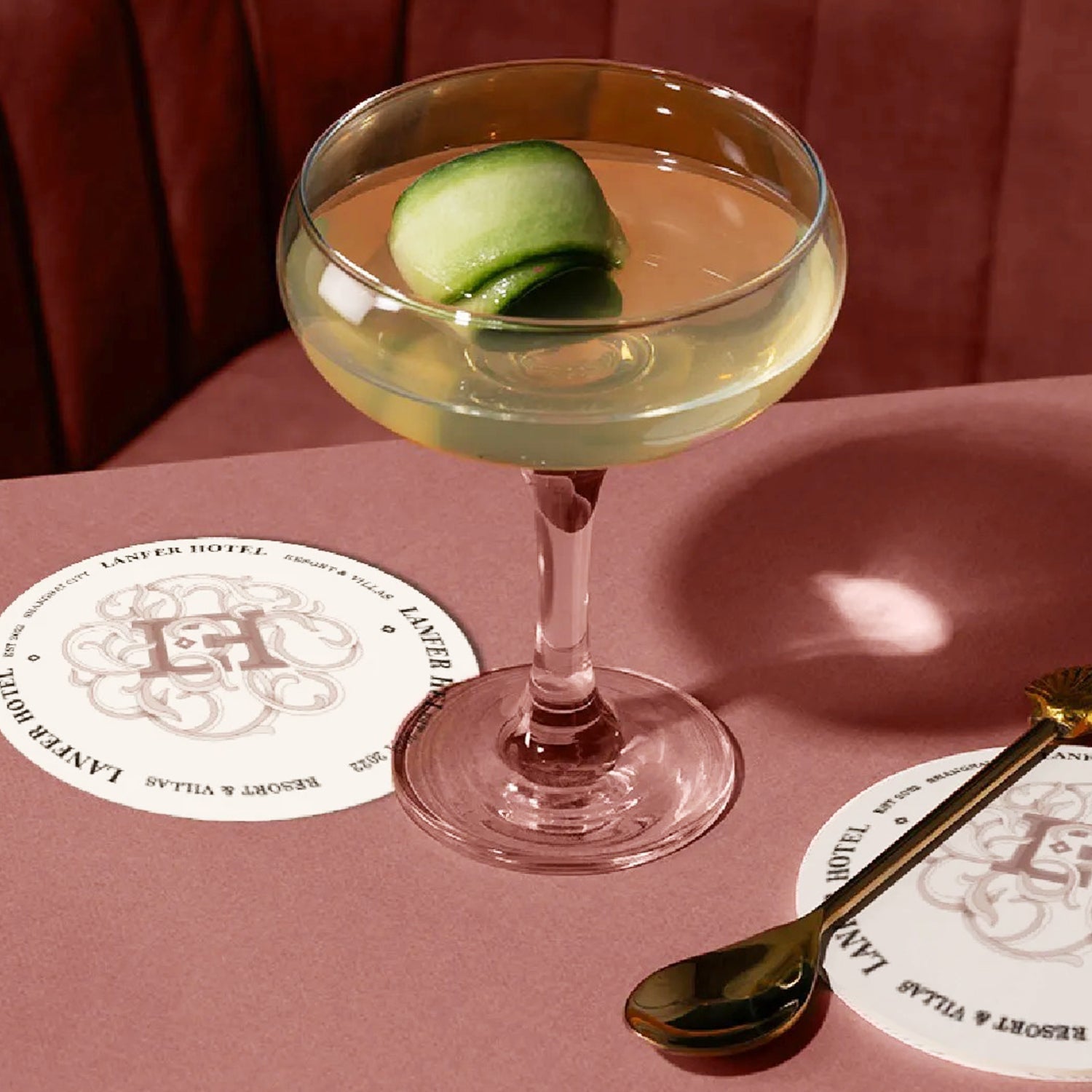 Branded coaster – super thick and highly water-absorbent.