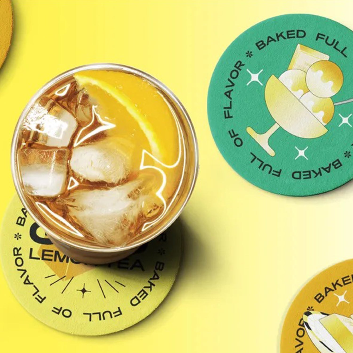 Branded coaster – super thick and highly water-absorbent.