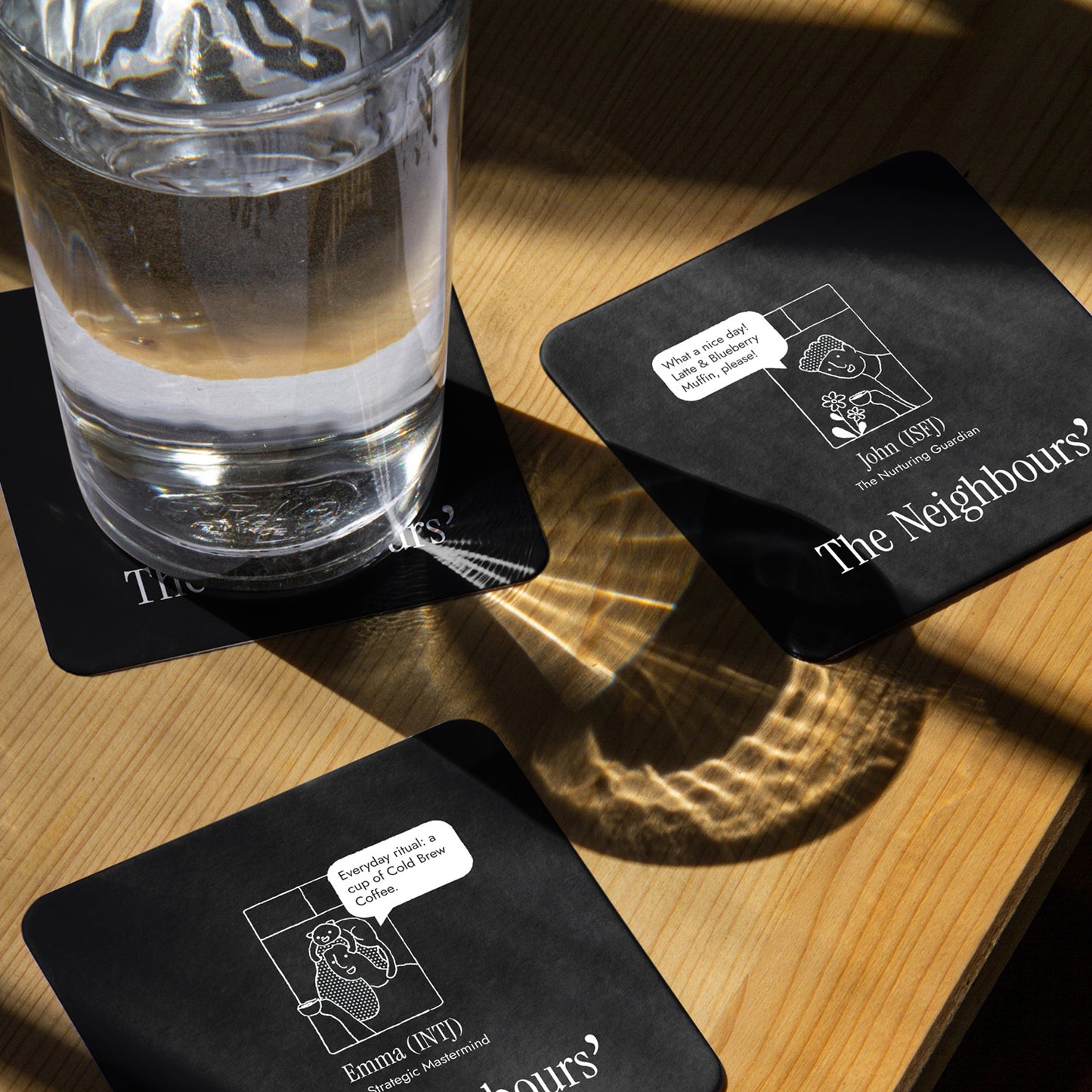 Branded coaster – super thick and highly water-absorbent.