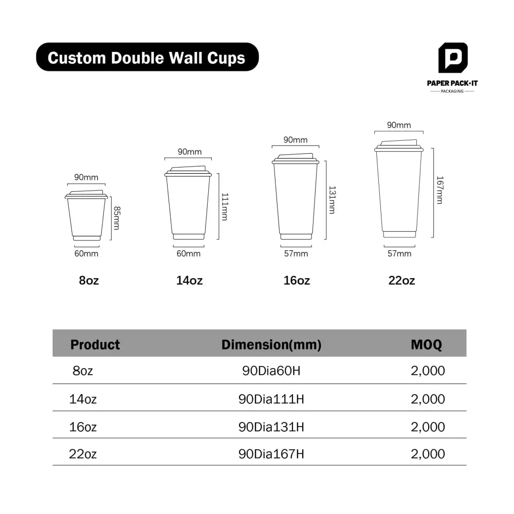 Branded Double Wall Cups - Custom