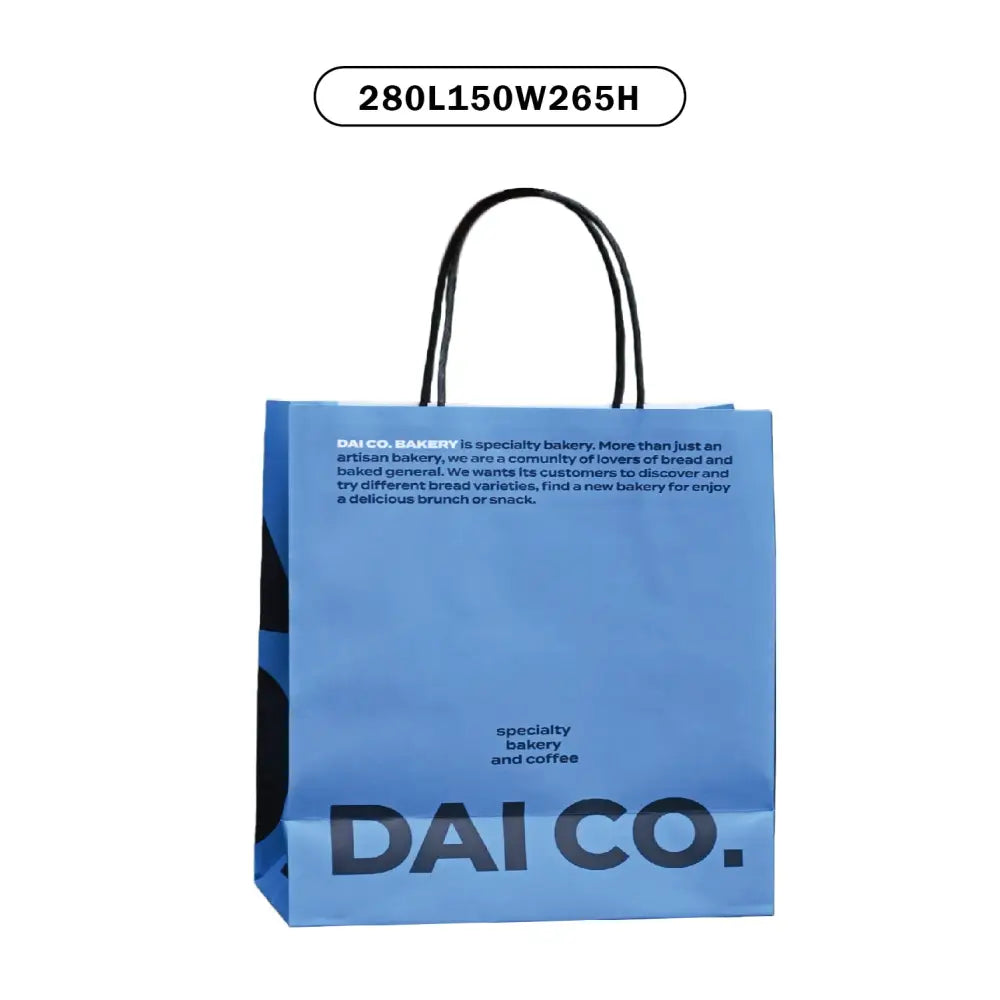 Branded paper shopping bag, 28x15x26.5cm – fully customisable with your logo, ideal for retail or gifting.