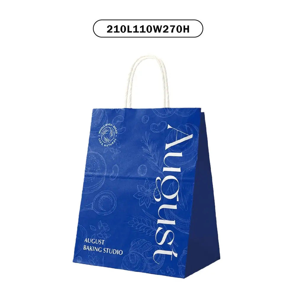 Branded paper shopping bag, 21x11x27cm – fully customisable with your logo, ideal for retail or gifting.