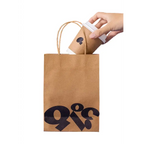 Branded paper shopping bag, available in  4 sizes – fully customisable with your logo, ideal for retail or gifting.