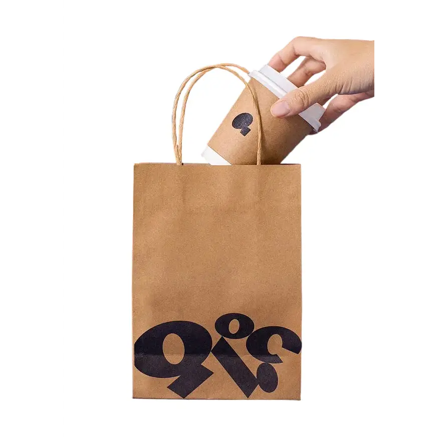 Branded paper shopping bag, available in  4 sizes – fully customisable with your logo, ideal for retail or gifting.