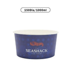 Sustainable paper bowl,500ml,750ml,1000ml and 1500ml– printed in CMYK, fully customisable with your design, ideal for takeaway.