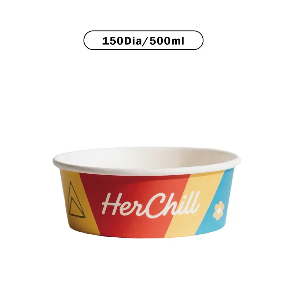 Sustainable paper bowl,500ml,750ml,1000ml and 1500ml– printed in CMYK, fully customisable with your design, ideal for takeaway.