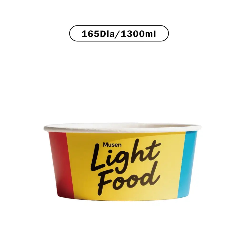 Sustainable paper bowl, 1100ml and 1300ml– printed in CMYK, fully customisable with your design, ideal for takeaway.