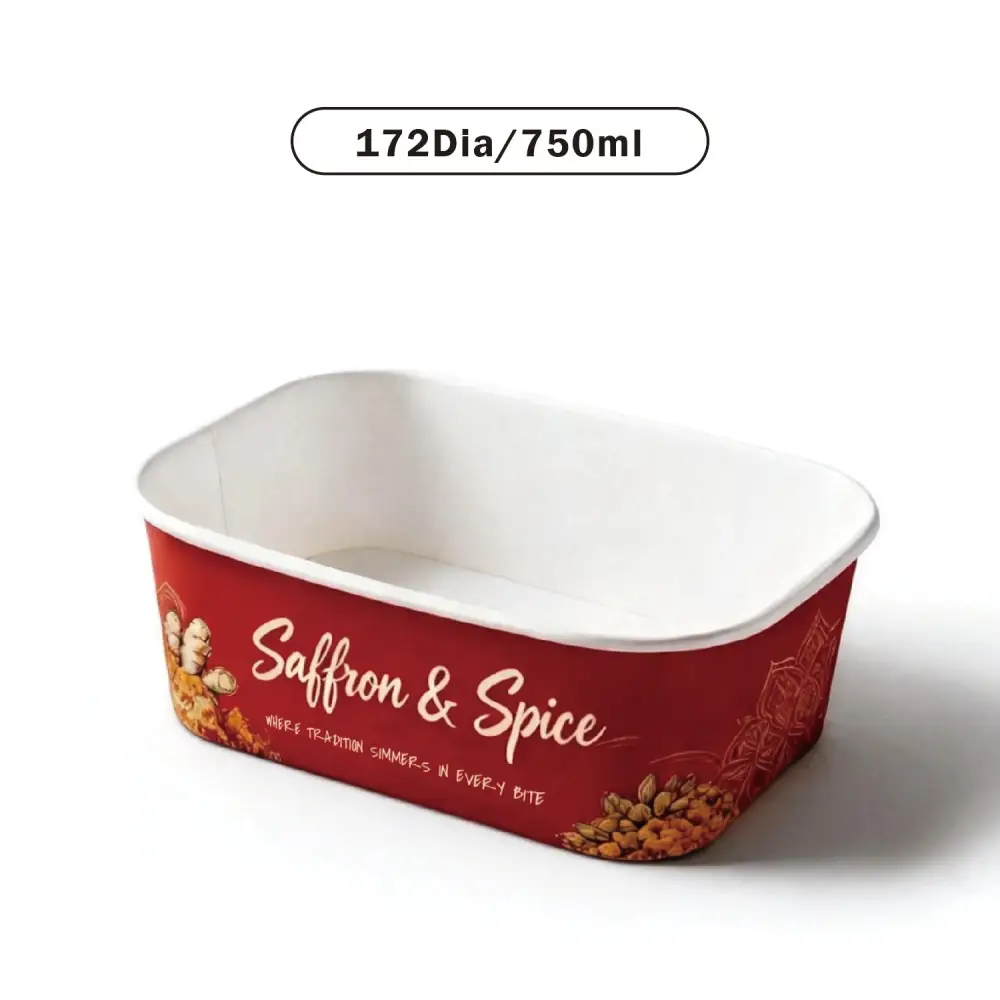 Branded Rectangle Paper Bowls - Custom