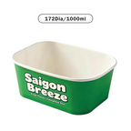 Branded Rectangle Paper Bowls - Custom